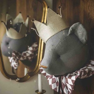 Trophée mural ours charles en lin