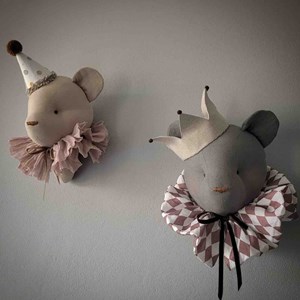 Trophée mural ours charles en lin