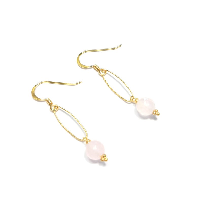 Andrea Chereau - Boucles d'oreilles cunhatã quartz rose