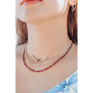 Collier duo grenat et labradorite