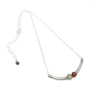Collier duo grenat et labradorite