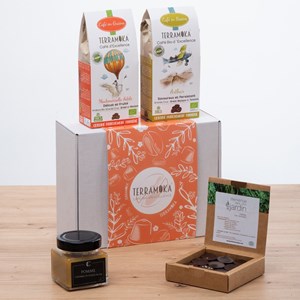 Coffret gourmand cafe bio en grains
