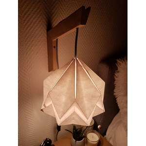 Applique bois suspension origami