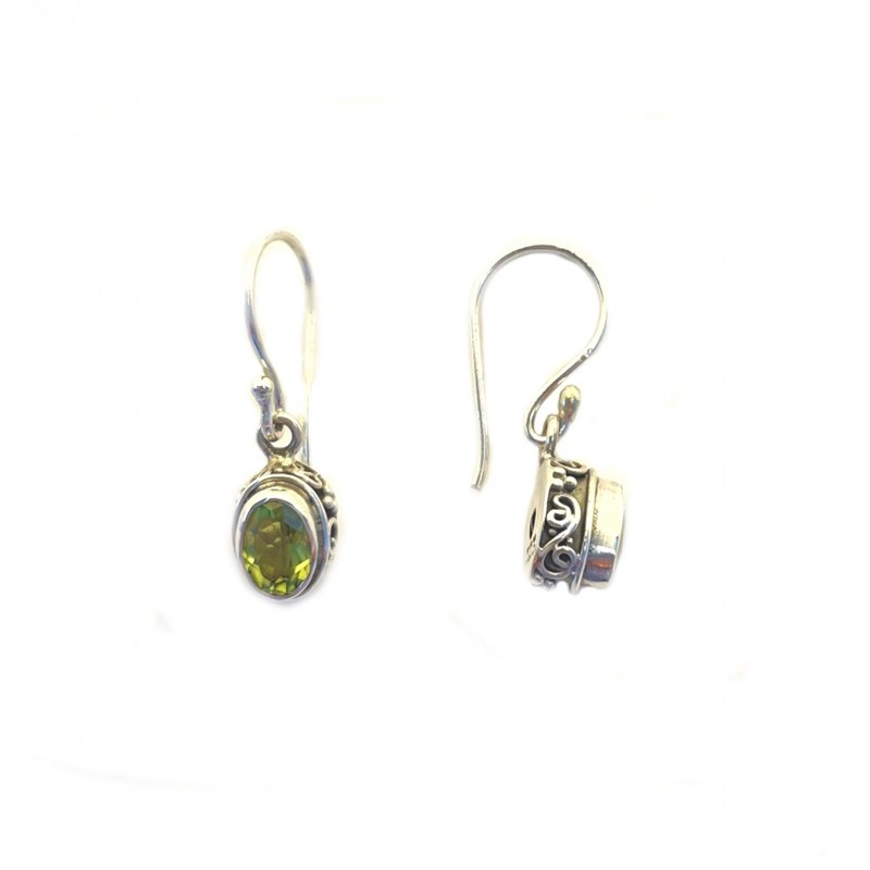 Bijoucolor - Boucles d'oreille argent et péridot