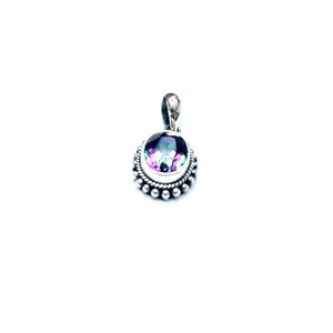 Pendentif argent et topaze mystique