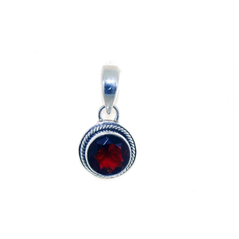 Collier Grenat Naturel VALHALLA - Pendentif Pierre Rouge, Cordon Soie Réglable, Fait Main
