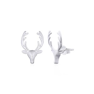 Puces en argent tête de cerf