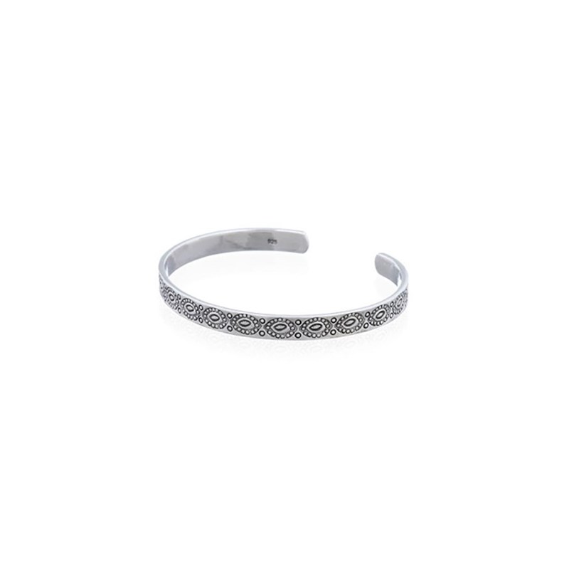 Bracelet jonc rigide gravé de motifs