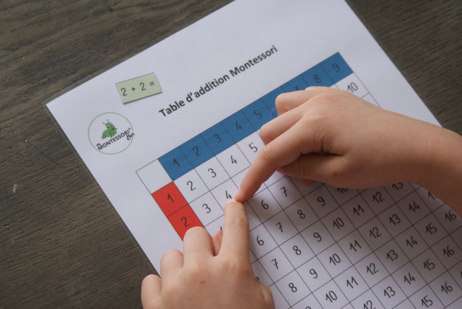 Réglettes calcul Additions Montessori avec plateau éducatif enfant