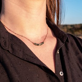 Collier piana pierres agate aquatique