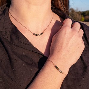 Collier piana pierres agate aquatique