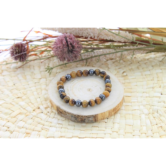 Lot 2 Bracelets Pierres Naturelles – Oeil De Tigre Et Hématite – Sur Mesure
