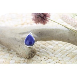 Pendentif goutte lapis lazuli & argent