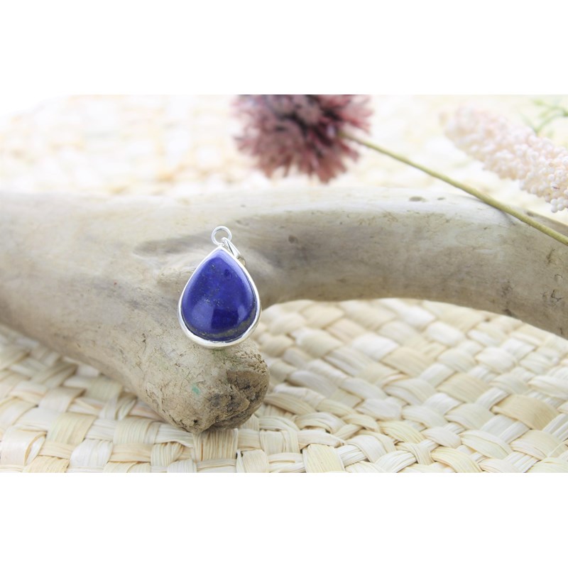 Pendentif goutte lapis lazuli & argent