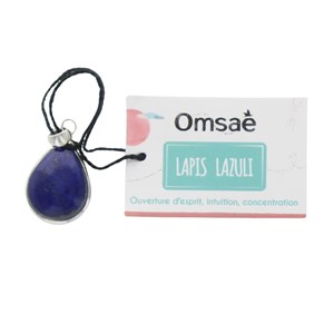 Pendentif goutte lapis lazuli & argent