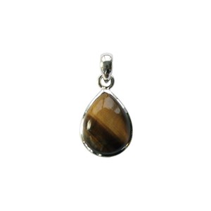 Pendentif goutte oeil de tigre & argent