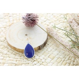 Pendentif goutte lapis lazuli & argent