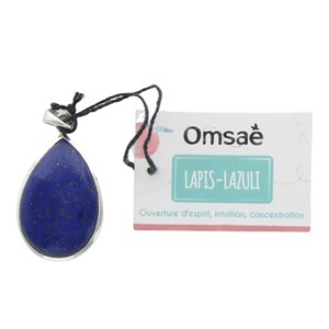 Pendentif goutte lapis lazuli & argent