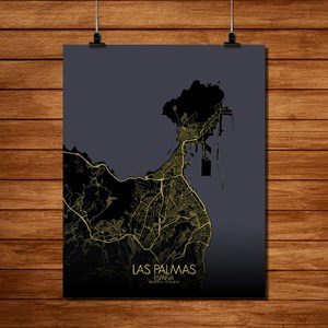 Las palmas carte ville city map nuit