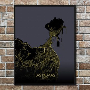Las palmas carte ville city map nuit