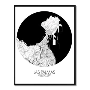 Las palmas carte ville city map rond