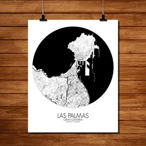 Las palmas carte ville city map rond