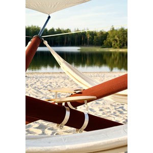 Hamac & toile beige avec support marron