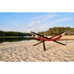 Hamac bordeaux et support noir xl