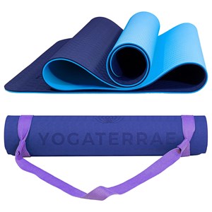 Tapis de yoga tpe 2 en 1 + sac + sangle