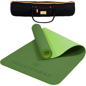 Tapis de yoga tpe 2 en 1 + sac + sangle