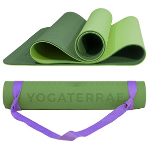 Tapis de yoga tpe 2 en 1 + sac + sangle