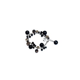 Bracelet argenté et perles