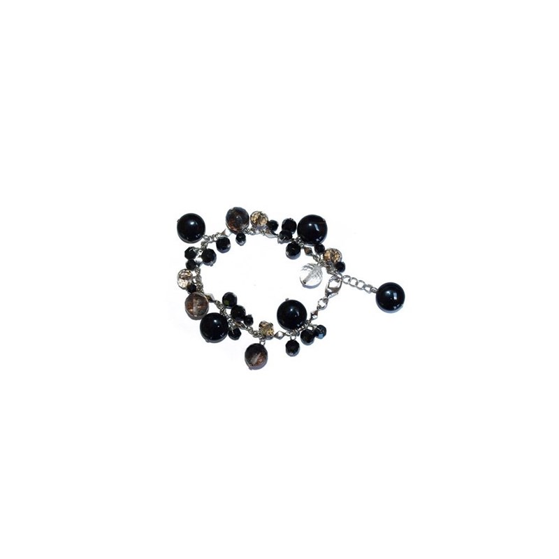 Bracelet argenté et perles
