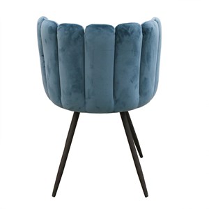 Chaise velours bleu canard