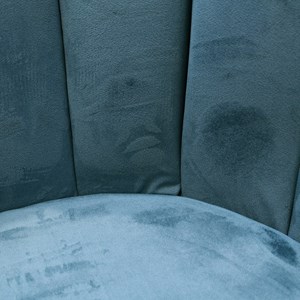 Chaise velours bleu canard