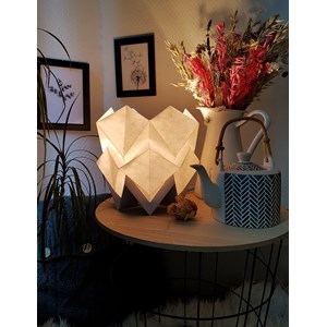 Lampe de table origami bicolore taille s