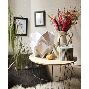 Lampe de table origami bicolore taille s