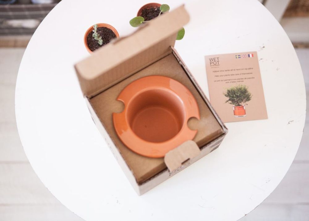 Mon petit coin vert – Pot à réserve d’eau en céramique Mon petit coin vert – Pot à réserve d’eau en céramique