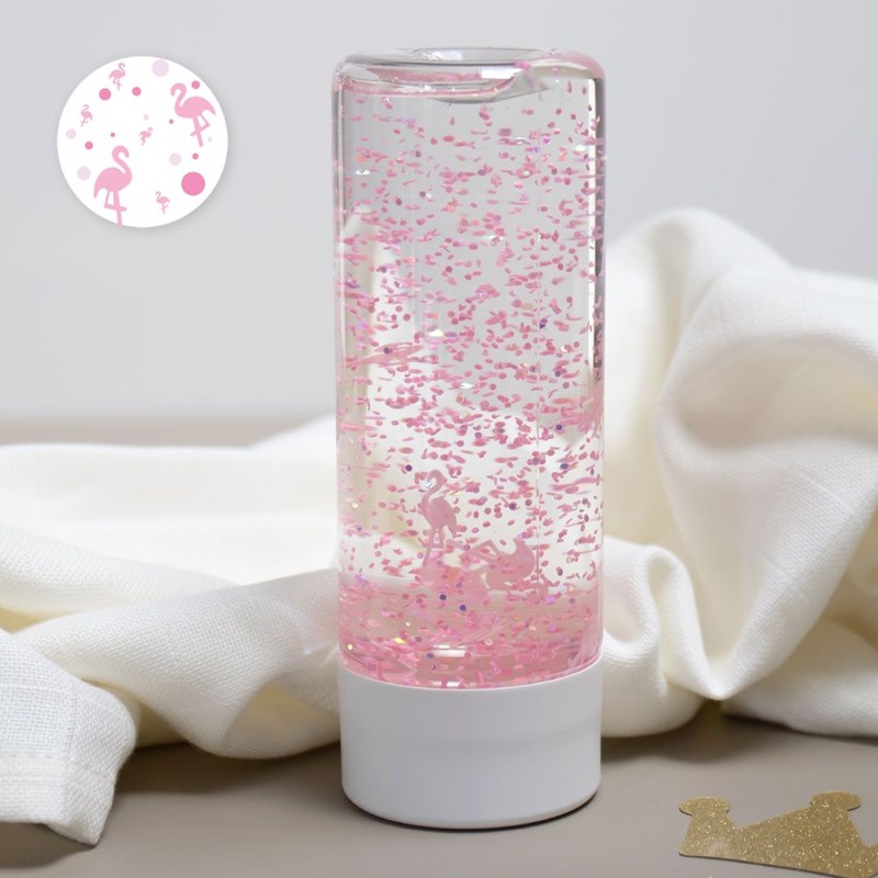 Bouteille sensorielle flamants – jouet d’éveil et outil de retour au calme