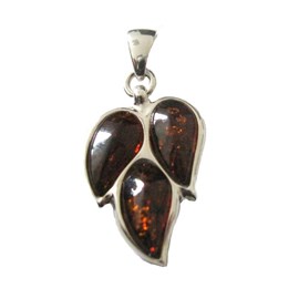 Pendentif ambre argent