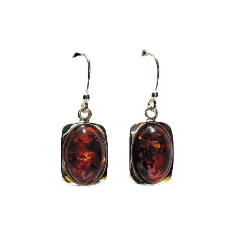 Boucles d'oreilles ambre argent