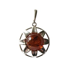 Pendentif ambre argent