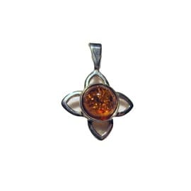 Pendentif ambre argent