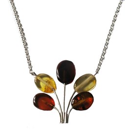 Collier ambre argent
