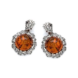 Boucles d'oreilles ambre argent