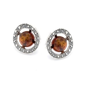 Boucles d'oreilles ambre argent