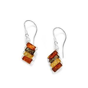 Boucles d'oreilles ambre argent