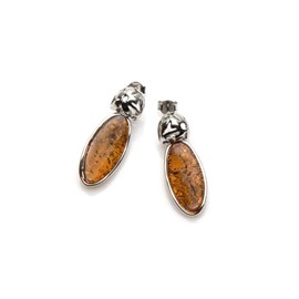 Boucles d'oreilles ambre argent
