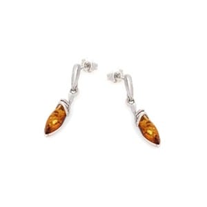 Boucles d'oreilles ambre argent