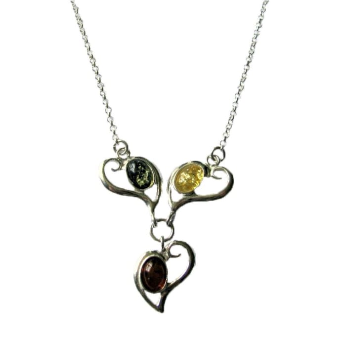 Collier Ambre Et Argent 925 - Bijou Femme, Pierre Naturelle Orange, Longueur ~21 Mm